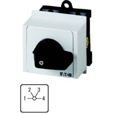 A black switch on a white casing with four positions. Beside it, a drawing showing switch positions 1 through 4.