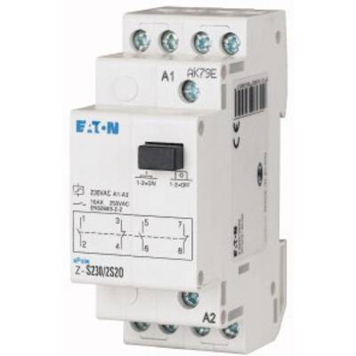 A white electrical switching device by Eaton, model Z-S230/ZS20, with screw terminals and multiple entry points.