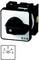 'Rotary switch with a black handle and white background, showing positions from 1 to 5. Graphic below shows switch position.'