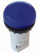 'Blue round button with a white base, possibly a press button or control element in a technical device or machine.'