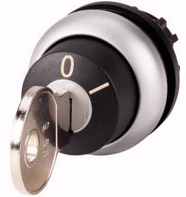 A metal ignition switch with a key inserted in the lock. The switch shows '0' and '1', indicating off and on positions.