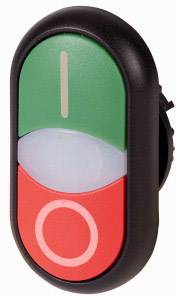 An oval switch with a green 'On' symbol at the top and a red 'Off' symbol at the bottom against a white background.