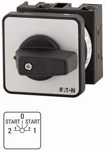 Figure of an Eaton switch with three positions: '0', '1 START' and '2'. Shows switching function from start to another level.