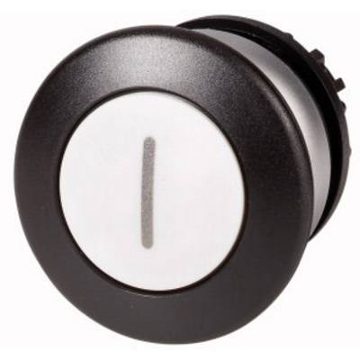 A round, black rotary switch with a vertical line in the centre on a white background.
