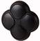 A black, round keypad with four protruding keys in a flower-like shape.