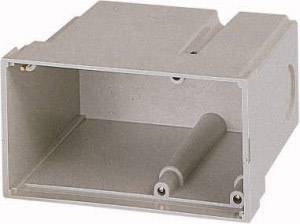 A rectangular, empty plastic enclosure with two holes for mounting on a wall or device.
