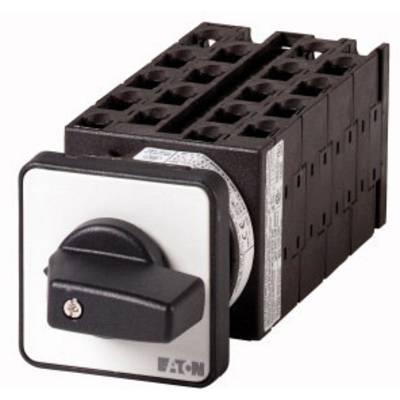 'Rotary switch with a black handle and multiple black terminal blocks, likely used for electrical circuits.'