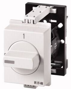 'A white rotary switch with the number 1 on the front, mounted on a black bracket. Manufacturer's name printed at the bottom.'