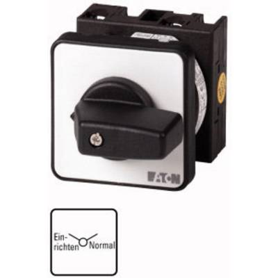 A black rotary switch with positions 'Setting' and 'Normal', manufactured by Eaton, stands out against a white background.
