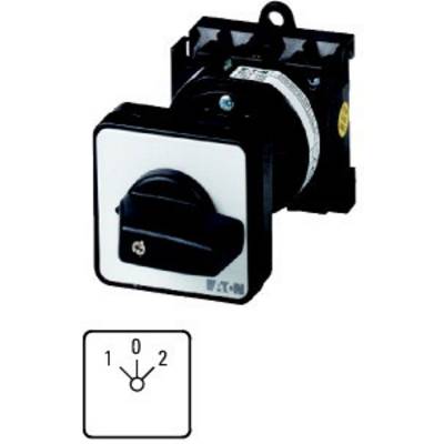 'Three-position rotary switch: 0 (off), 1 (on), 2 (additional setting). Switch is black with white front.'