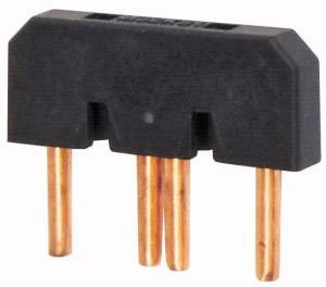 A black, rectangular connector with five copper pins, used for electronic device interconnection.