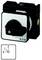 'Rotary switch with three positions: 0, 1 and 2, indicated by a pointer. Manufacturer's logo located bottom right on the switch.'
