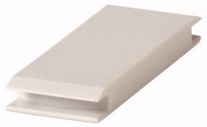 A white plastic cover, rectangular in shape, flat and smooth.