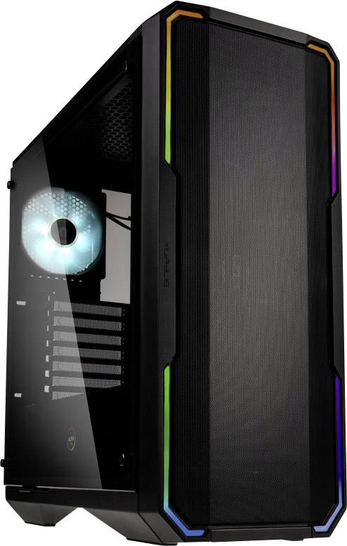 Bitfenix Enso Mesh RGB Midi tower Casing Black Built-in LED fan, Built-in fan, Window, Dust filter