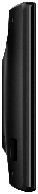 'Thin, black smartphone profile viewed from the side, with visibly gleaming edge.'