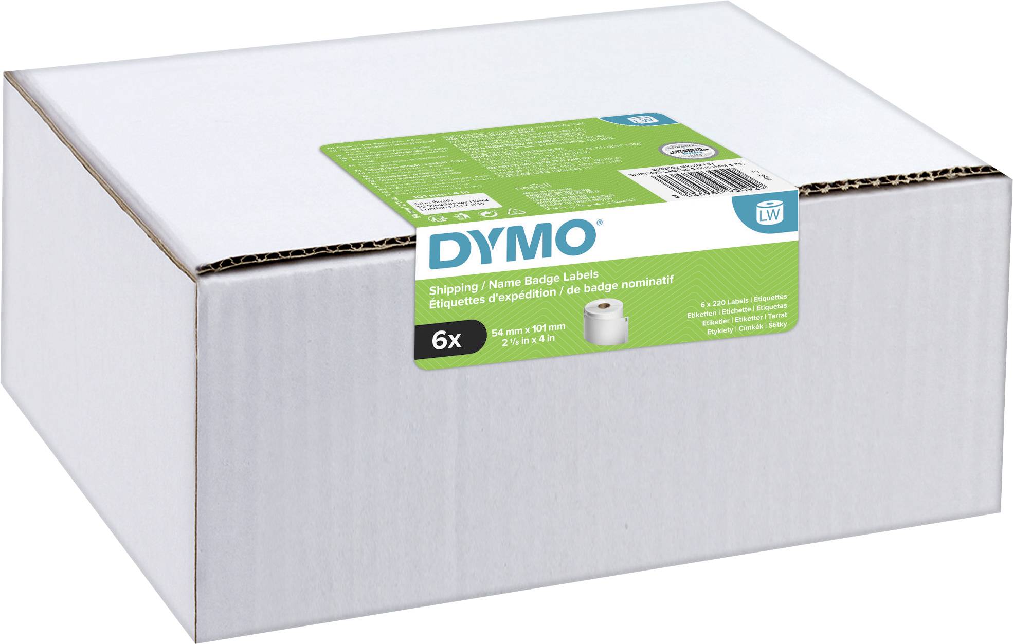 DYMO Label roll 26 26 26 x 26 mm Paper White 26 pc(s)  Permanent Shipping labels