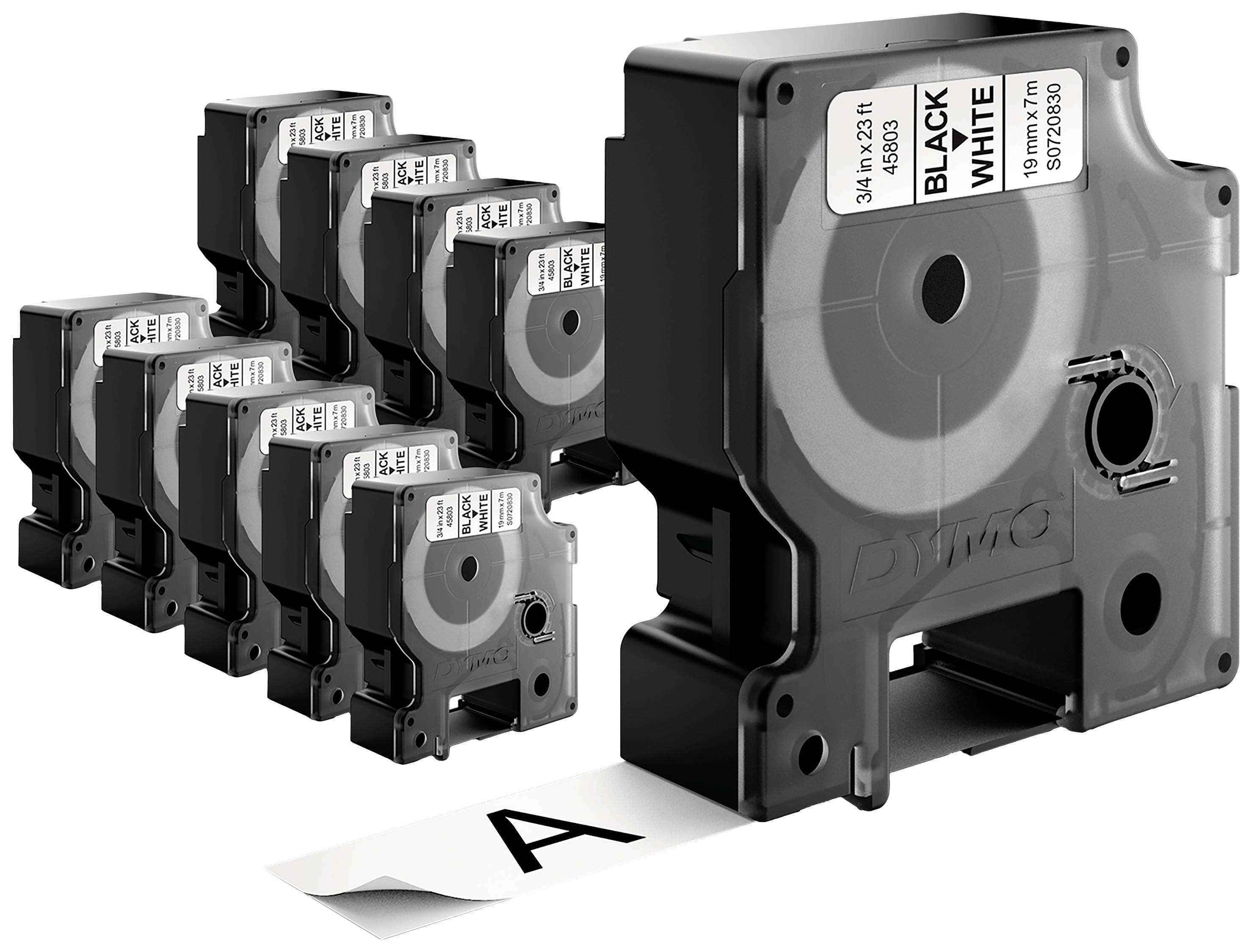 Labelling tape 10-piece set DYMO D1 2093098 Tape colour: White Font colour:Black 19 mm 7 m