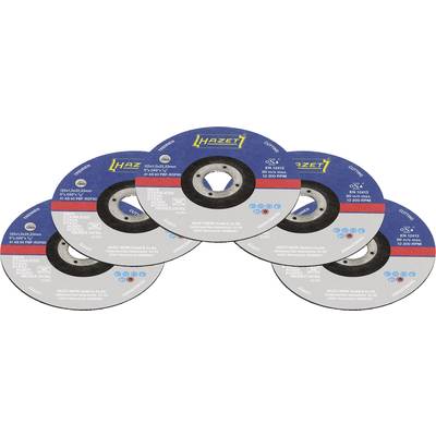 Five HAZET cutting discs in a fan arrangement, each with blue and red labelling, suitable for metalworking.