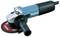 A blue angle grinder with a black handle and red-black grinding disc, suitable for cutting and grinding work.