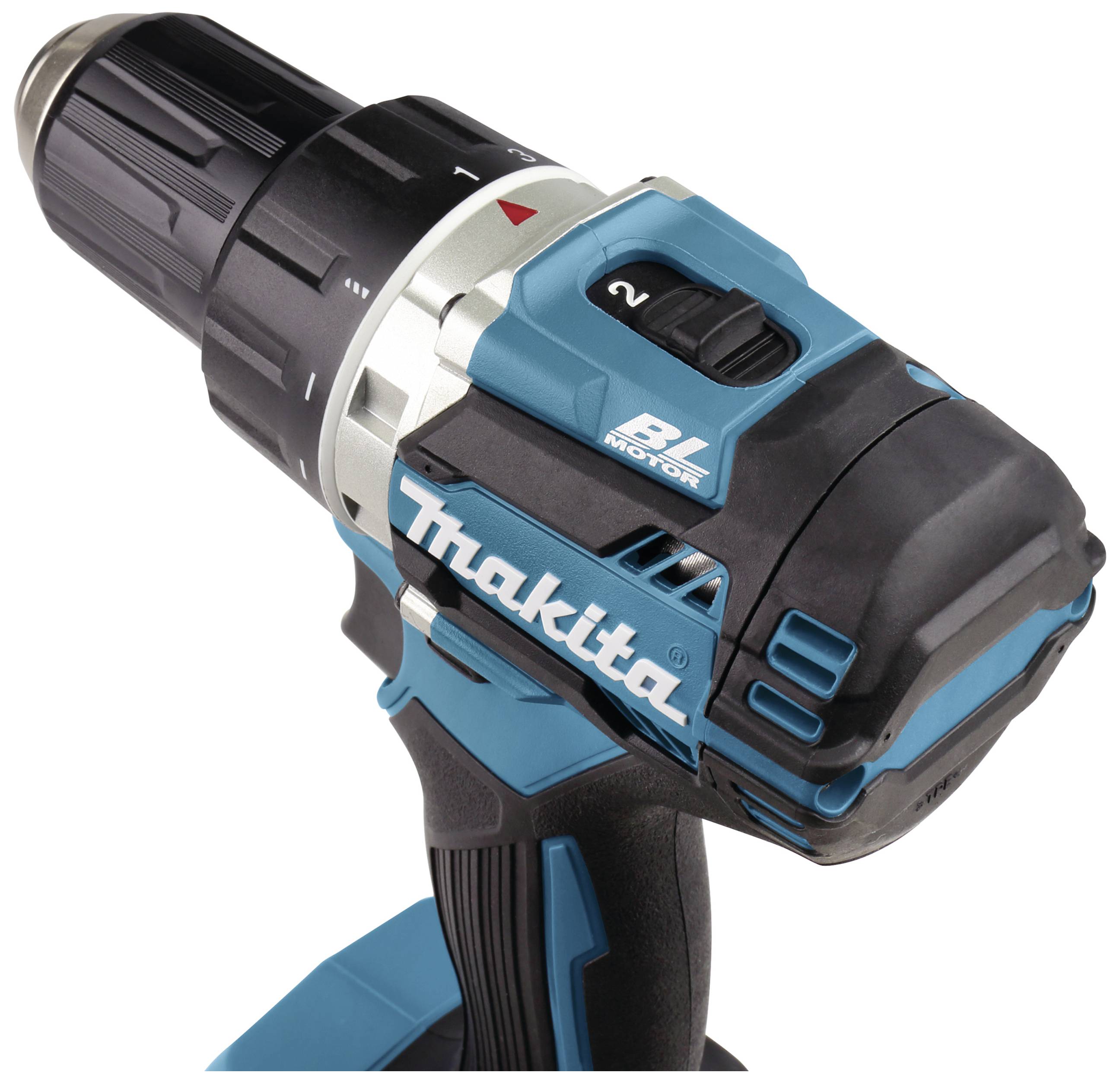 A blue cordless drill with a black handle and silver-black drill head. 'Makita' is printed in white.