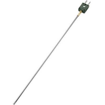 A long, slender metal rod used as a temperature sensor for measurements.