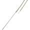 A green thermocouple with a metal tip; used for temperature measurement in scientific or industrial applications.