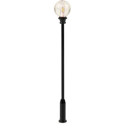 A long black rod with a clear, spherical light bulb at its tip. The bulb reveals a visible filament.