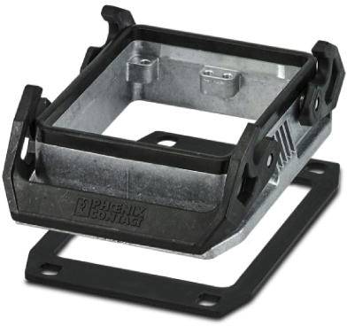 Rectangular metal frame with a black plastic frame, used as an enclosure for electrical connections.