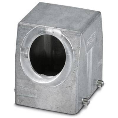 Metallic cable entry housing with a cylindrical aperture, suitable for industrial applications and cable management.