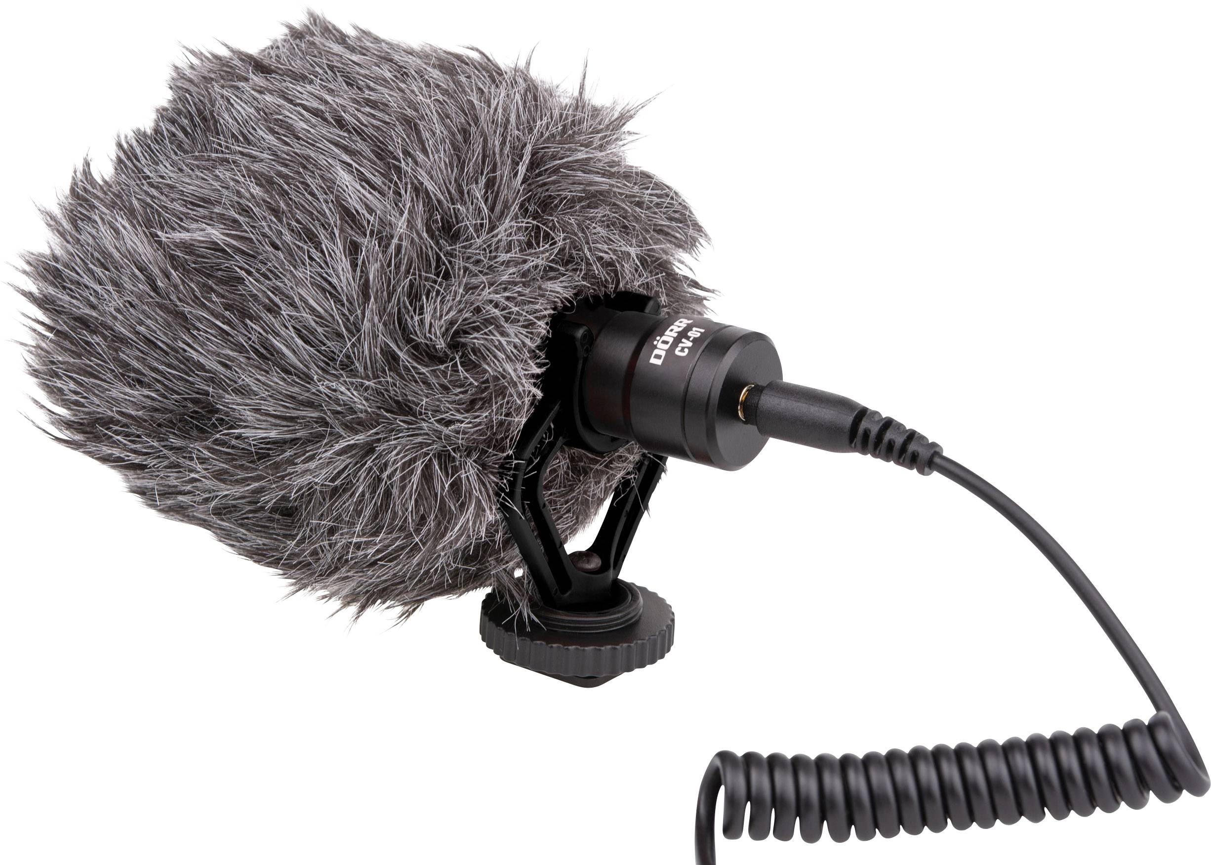 DÖRR CV-01 Clip Microphone set incl. pop filter, incl. cable, Hot shoe mount Microphone TRS (3.5 mm jack), Microphone TR-7
