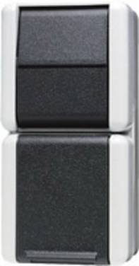 Jung 2x Surface-mount casing Socket  Grey 876W 1 pc(s)