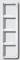 Four empty square window frames arranged vertically on a grey background.