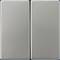 Two grey, rectangular light switches side by side, possibly part of a modern switching system in a room.