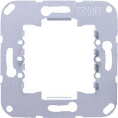 Metal frame in a square shape with rounded corners and multiple cut-outs. 'FRONT' is engraved at the top.