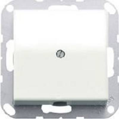 A white light switch mounted in a metal frame.