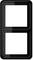 A double black frame, presumably for light switches or sockets, with two empty rectangular openings.