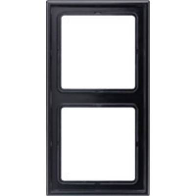 A black rectangular plastic frame with two vertical cut-outs.
