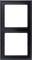 A black rectangular plastic frame with two vertical cut-outs.