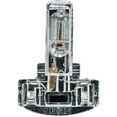 'Transparent temperature sensor with electrical contacts, mounted on a black base, used for thermal measurements in electrical equipment.'