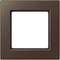 Brown square frame with a rectangular cutout in the centre. Ideal for switch or socket mounting.