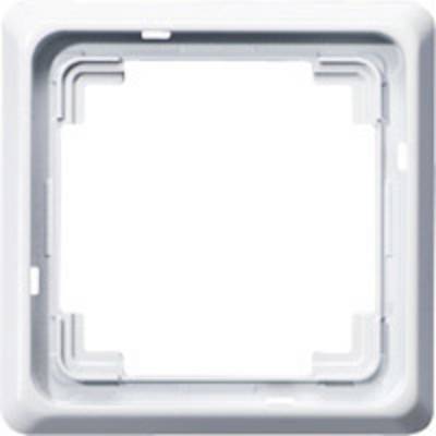 A square, white plastic frame with rounded corners, likely used for electrical switches or sockets.