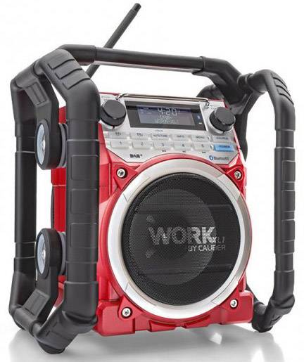 Caliber Audio Technology WORKXL1 Workplace radio DAB+, FM AUX, Bluetooth Battery charger, waterproof, shockproof, dustproof Black, Red