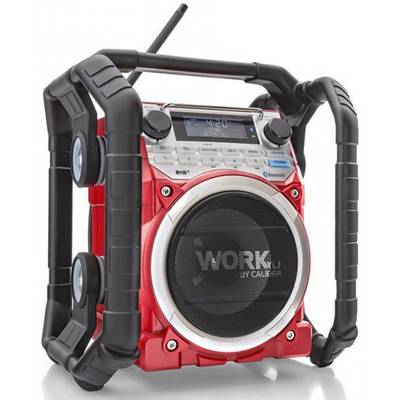 Caliber WORKXL1 Workplace radio DAB+, FM AUX, Bluetooth Battery charger, waterproof, shockproof, dustproof Black, Red-0