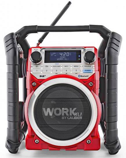Caliber WORKXL1 Workplace radio DAB+, FM AUX, Bluetooth Battery charger, waterproof, shockproof, dustproof Black, Red-3