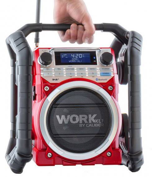 Caliber WORKXL1 Workplace radio DAB+, FM AUX, Bluetooth Battery charger, waterproof, shockproof, dustproof Black, Red-5