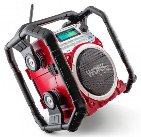 Caliber WORKXL1 Workplace radio DAB+, FM AUX, Bluetooth Battery charger, waterproof, shockproof, dustproof Black, Red-6