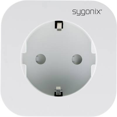 White socket by 'sygonix' brand with two plug sockets.