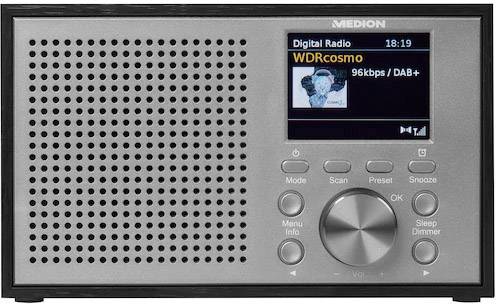 Medion Life P66099 Desk radio DAB+, FM Bluetooth Silver, Black-3