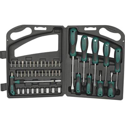 A tool case with various screwdrivers and bits, neatly arranged. Ideal for mechanical work.