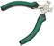 A green pair of pliers with ergonomic handles, suitable for precision work.